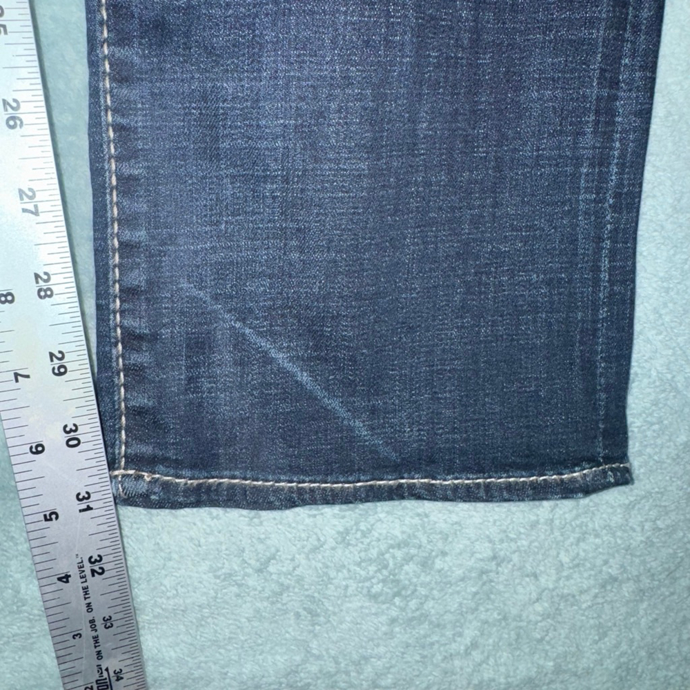 BKE Alec Straight Leg Jeans Dark wash Blue Wiskered Waist 34R/31 Inseam - Picture 10 of 13